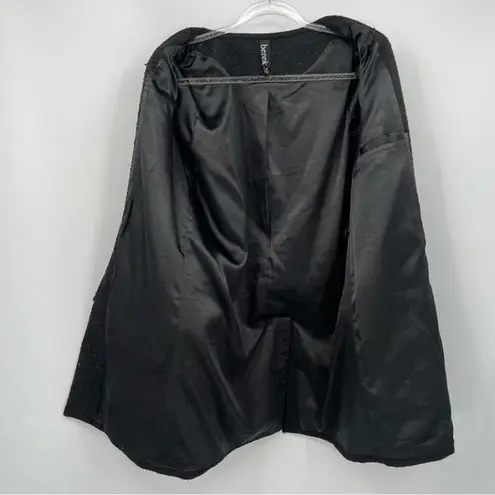 Berek Black Coat Metallic Thread Size Medium Fray Trim