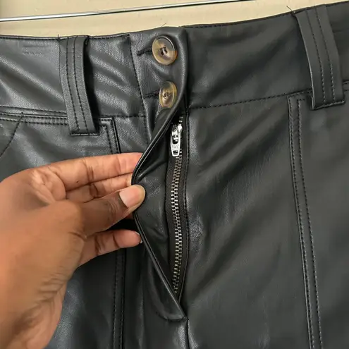 Maeve by Anthropologie Black Faux Leather High Waisted Pants US Size 8