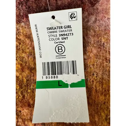 Karen Kane Ombre Sweater Womens Large Knit Pullover Multicolor