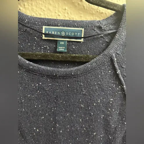 Karen Scott Navy Blue Speckled Crewneck Sweater Women’s XS
