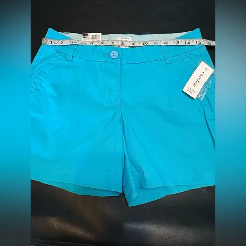 Crown & Ivy  Caroline Stretch Twill Shorts Teal Size 4 NWT