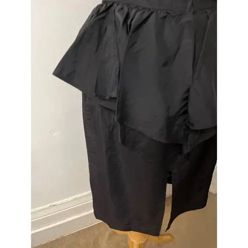 Vintage Wayne Diamond black Sweetheart tiered silky satin ruffled cocktail dress - Image 7