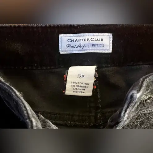 Charter Club Women's Black Corduroy Jeans, Size 12P, Straight leg