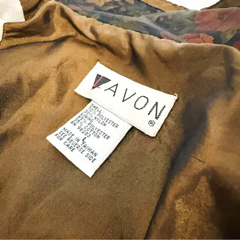 Vintage 80’s Muted Botanical Windbreaker Jacket | Size L Gold Size L