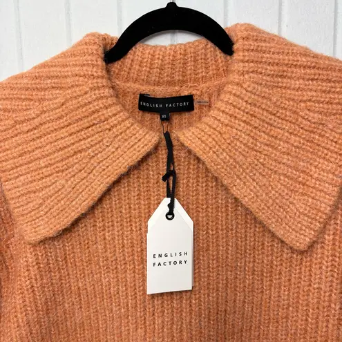English Factory English Factory Collar Oversize Collared Rib Chucky Sweater Peach Size XS