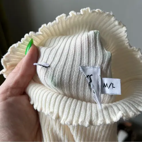 Princess Polly Mella Cream Off White Knit Long Sleeve High Neck Mini Dress M/L