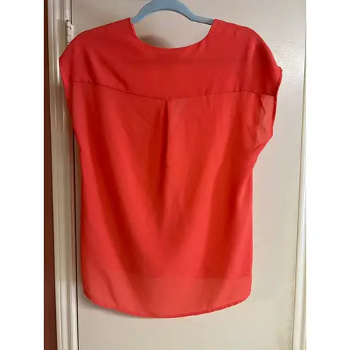 Arden B Red V-Neck Blouse M