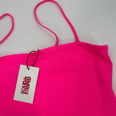 Solid & Striped Swimsuit SZ Large Cameron Cutout One Piece NWT Crinkle Rib Pink