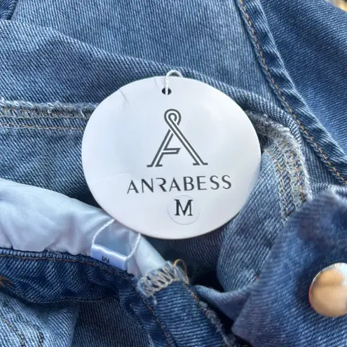 NWT ANRABESS Denim Short Loose Fit Adjustable Summer Overalls