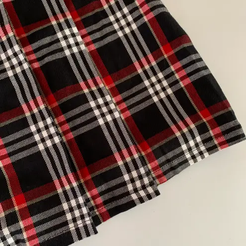 Bongo 90s Y2K  Juniors 16 Red Black Plaid Mini Skirt Front Belt Detail Goth Emo