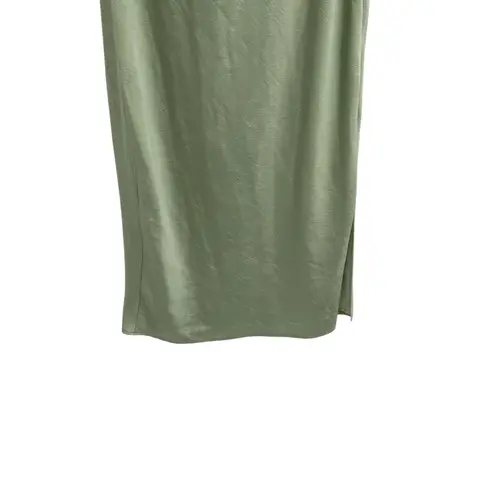Lulus  Angelique Sage Satin‎ Backless Halter Midi Dress Green Size XS