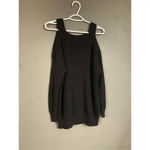 Rue 21  Black Knit Cold Shoulder Sweater Size Small