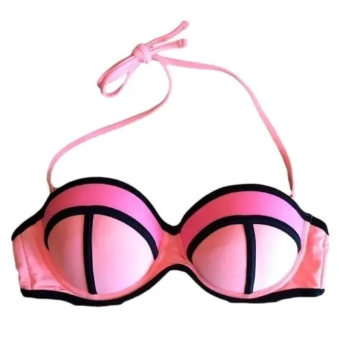 Arizona Jeans Arizona neon colorblock padded bikini swim top Jr size Large