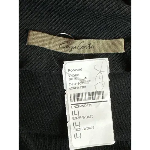 Enza Costa Knit One Shoulder Dress in Black Large New Womens Midi