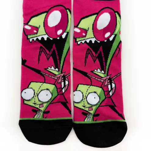 Odd Sox Invader Zim Gir Crew Socks Mens Womens Nickelodeon Green Pink Y2K Gift