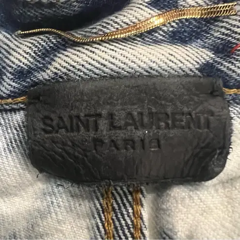 Saint Laurent  SS16 acid wash denim shorts