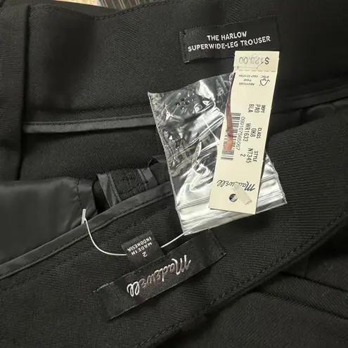 Madewell  The Harlow Superwide Leg Trouser Brushed Twill Black High Rise US 2 NWT - Image 9