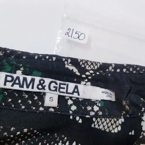 Pam & Gela Animal Print Collared Shirt Dress