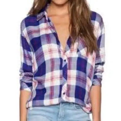 Rails Hunter Blue and Red Plaid Long Sleeve Button-Down Shirt Size XS