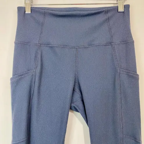 Lukka Lux Women's Side Pocket Ribbed Leggings Blues Size Small EUC