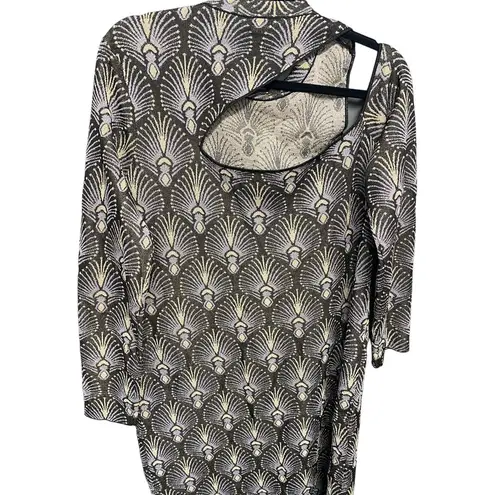 Reiss Anja Metallic Jacquard Knitted Midi Dress NWOT size XL (b45 )