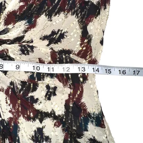 Ba&sh NWT Kaz Robe V-Neck Printed Midi Dress SMALL in Ecru