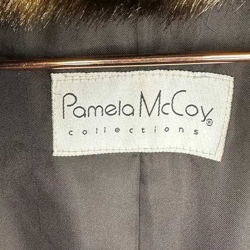 Pamela McCoy Faux Fur Light Dark Brown Color Snap Button Closure Jacket size 1X