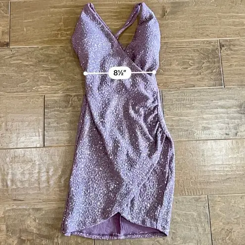 Xtraordinary Women’s Spaghetti Strap Sparkle Mini Dress Purple Size 0 EUC