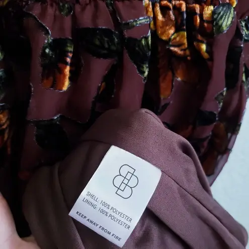 Baltic Born Uma Brown And Amber Floral Velvet Dress