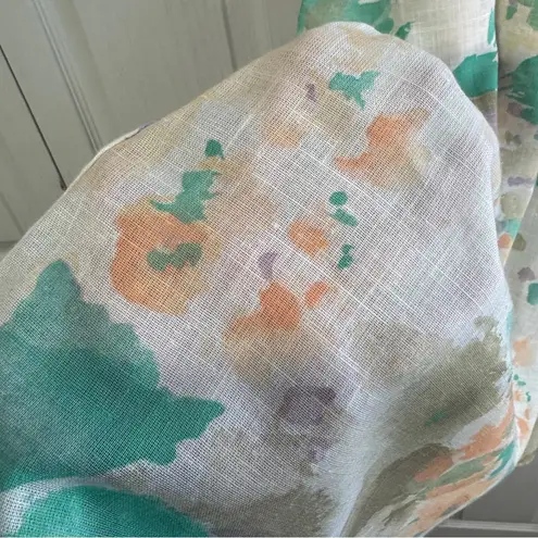 Classic Directions watercolor floral midi skirt size 36 White