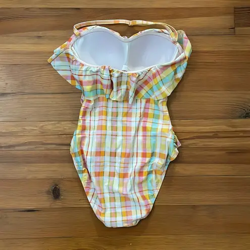 Bleu Rod Beattie Plaid Hip to Be Square One-Piece Swimsuit Womens size 6 Beach