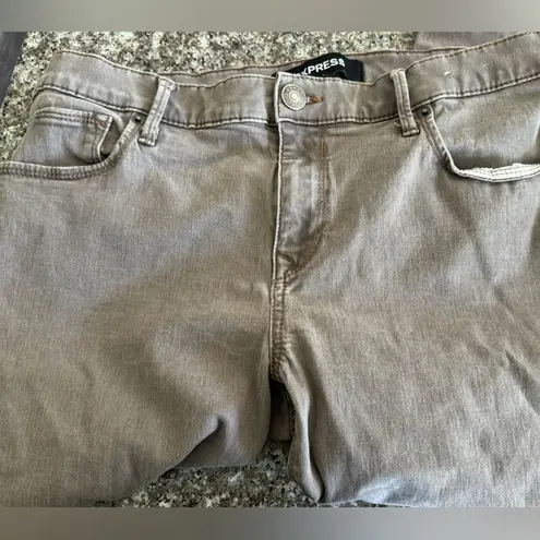 EXPRESS  Ankle Legging Stretch Mid Rise Rise Jeans Gray Brown Size 10 R