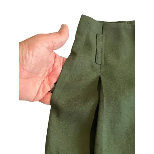 Know One Cares Pleated Dress Pants Womens Size S 28 x 25 Green Ankle Belt Loops