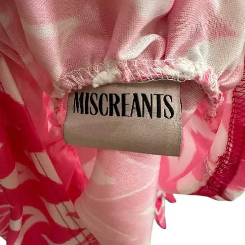 Miscreants Pink Zig Zag Strapless Mini Dress w Matching Gloves US 10/ UK 12