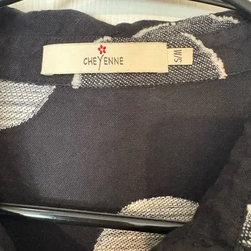 Cheyenne art to wear linen dress size s/m oversized button lagomorph Black