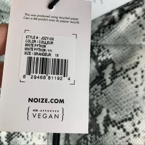 NOIZE Jozy Snake Print Vegan Faux Leather Puffer Jacket 1X NWT Black