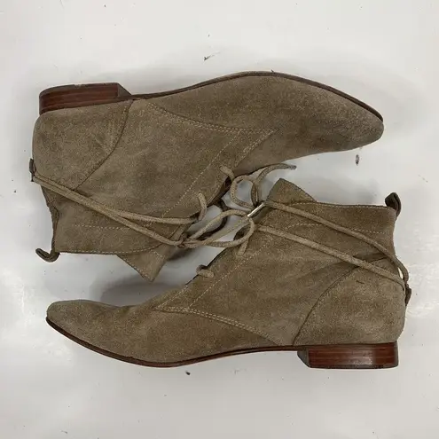 Elizabeth and James Size 8.5 B Bootie E-Camo Lace Around Suede Tan Stone Women’s