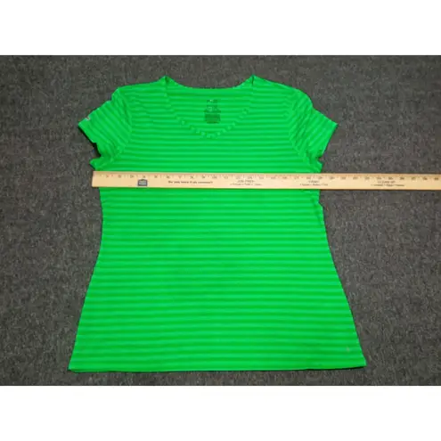 Danskin Now Women’s Top Semi Fitted Dri More Green Striped Size Small