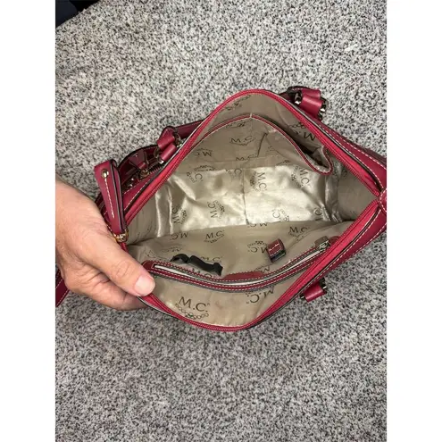 MC Burgundy Faux Croc Shoulder Bag w/ Adjustable Strap Green