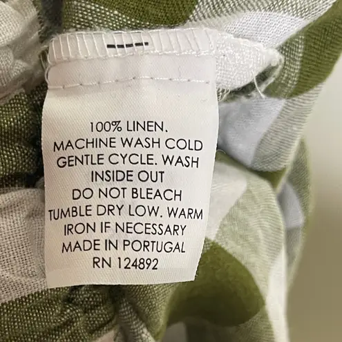 Serena & Lily  Hyannis Linen Pajamas Set in Checker Grove Green Sz M - Image 5