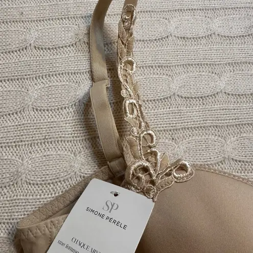 New Simone Perele Spacer 3D Bra sz 34B Nude Underwire Bra soft cups Tan