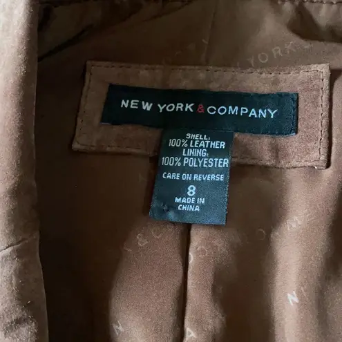 New York & Co. Brown Suede Jacket Size 8