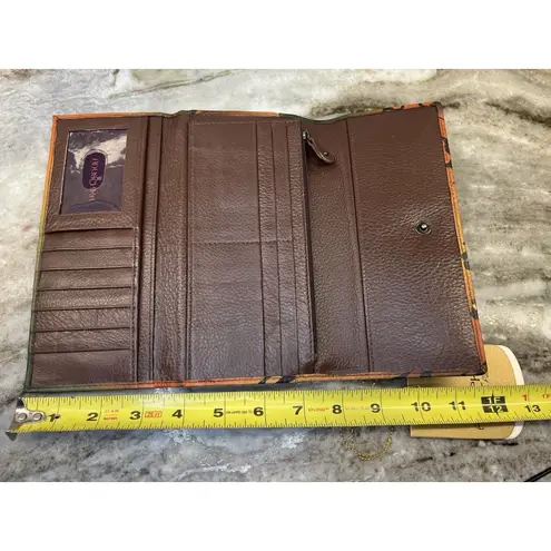 Anuschka Women's Wallet Floral Leopard Tiger Design Trifold Credit Bills Coins