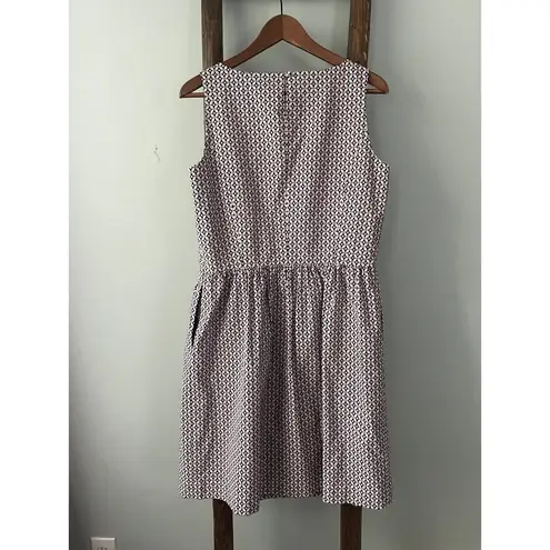 Brooks Brothers 346 Brook Brothers Geometric Print Sleeveless Dress - Career, Casual - Size 10