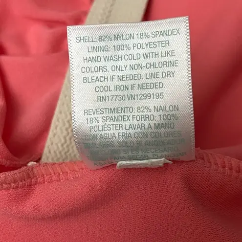 Kona Sol Women’s Orange One Piece Swimsuit L Adjustable Straps VNeck Summer Swim