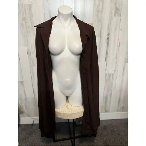 Chocolate brown trench cardigan Brown Size XXL