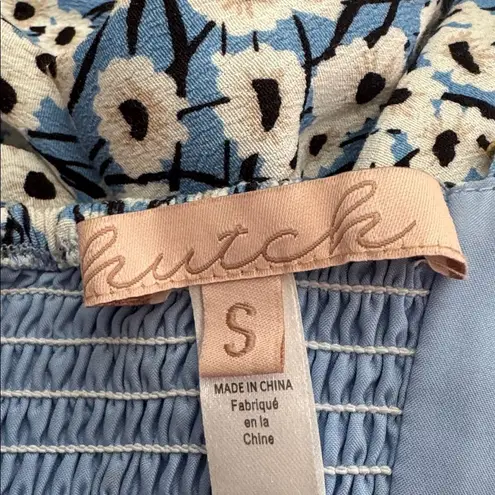 Hutch Anthropologie Ditsy Print Blue Motif Jumpsuit S