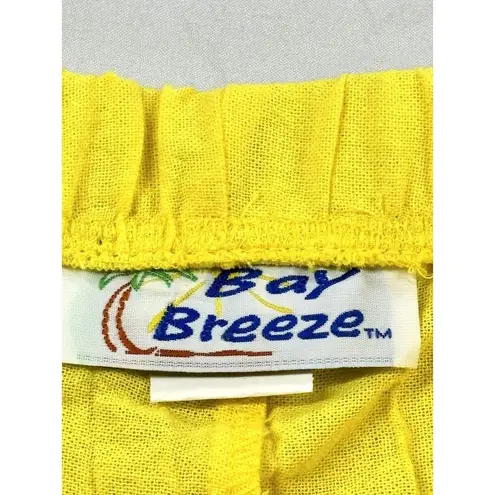 Bay Breeze Yellow Cotton Shorts Womens S Swimsuit Cover Beach Pool Made in USA