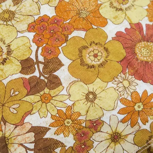 Ghanda Rosa Flares Retro Floral Bell Bottom Pants Orange Size XS