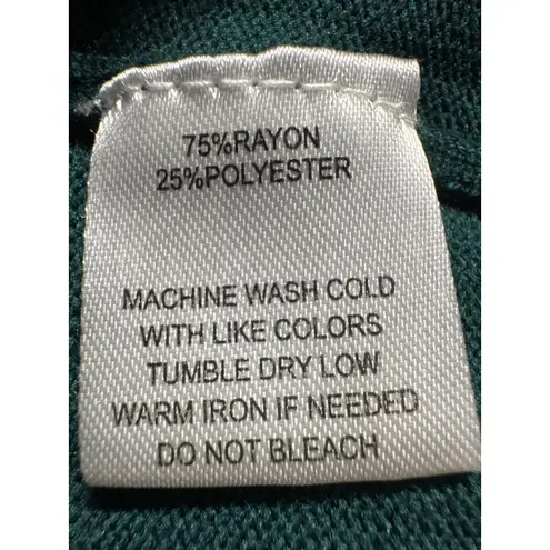 Indigo Rose Blouse Sheer Sleeve Gold Square Accents Top Green 2X